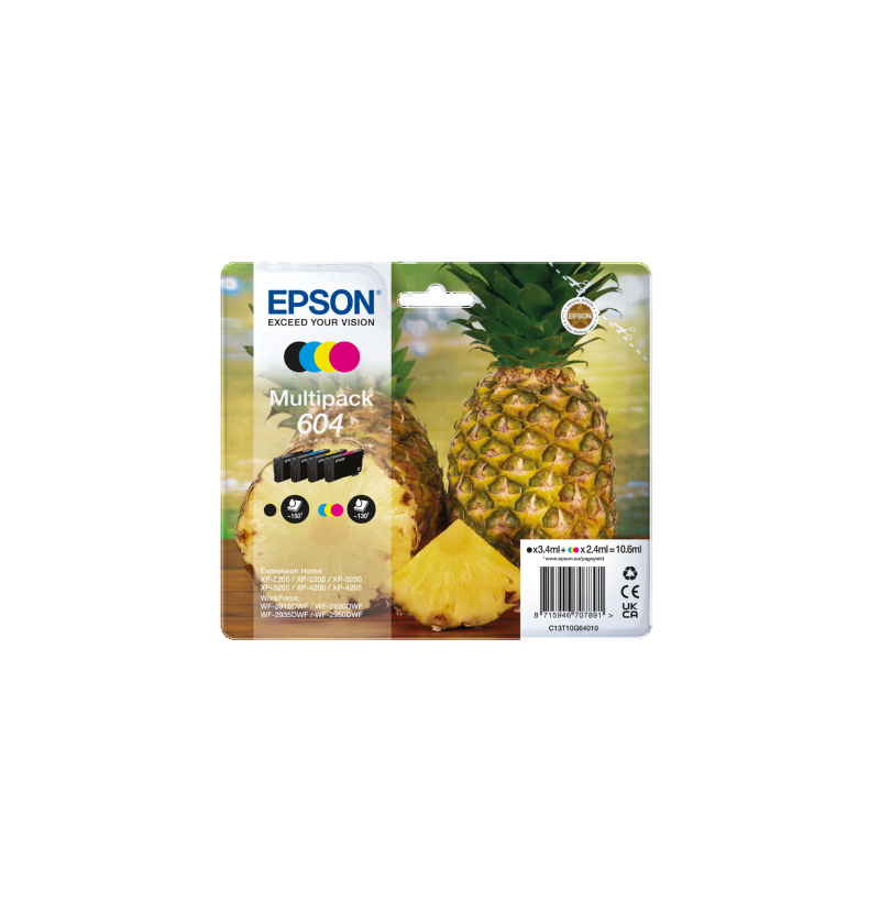 MULTIPACK EPSON 604 BK-C-M-Y ANANAS C13T10G64010