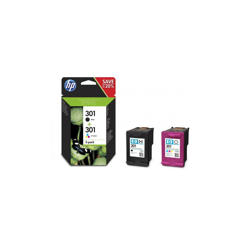 PACK ORIGINALE HP 301BK + HP 301C N9J72A